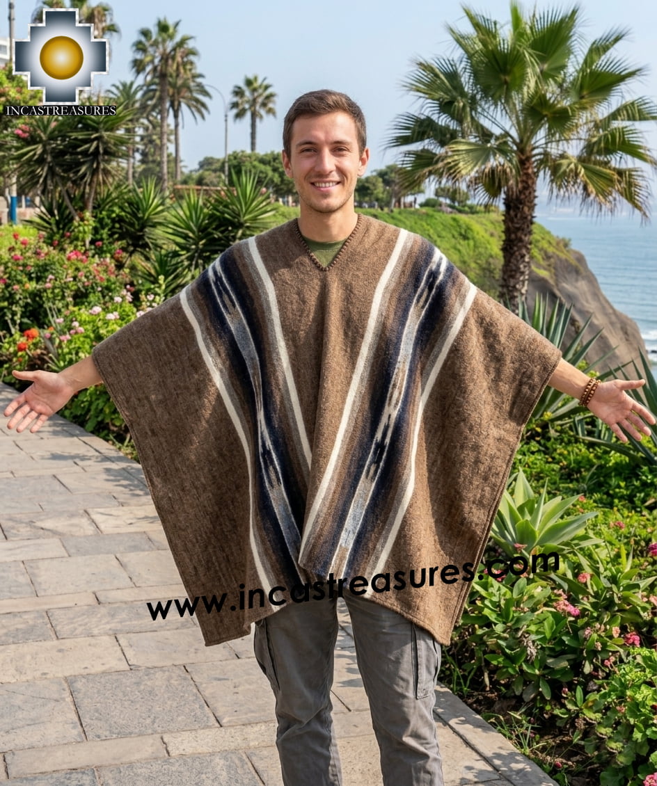 alpaca poncho hualhua Brown UNISEX